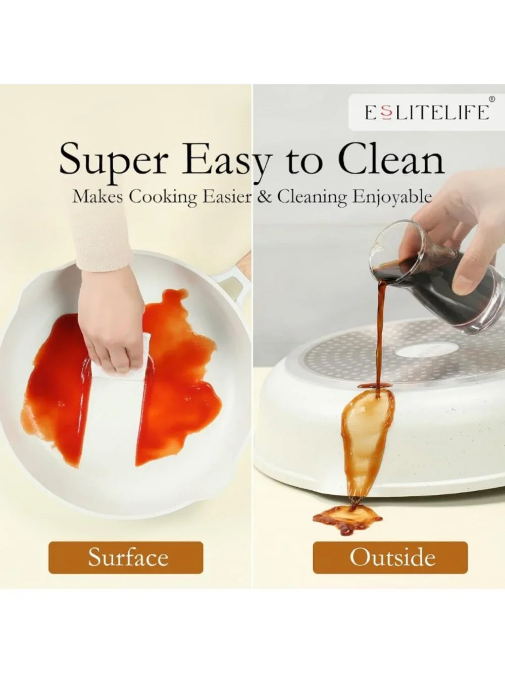 Nonstick Ceramic Frying Pan - Non-Toxic Skillet for Eggs & Omelettes, 9.5